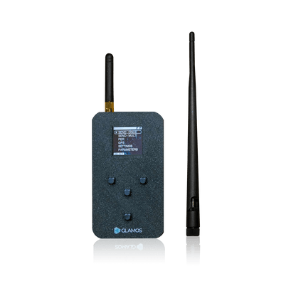 Glamos Walker handheld Helium network tester, alternate view